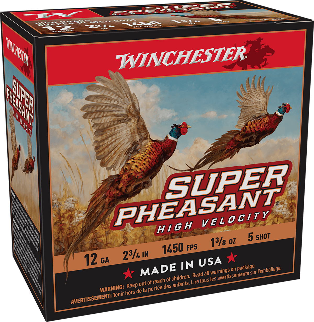Winchester Ammo Super Pheasant High Velocity High Brass 12 Gauge 2.75" 1-3/8 oz #5 Shot - Box or Case