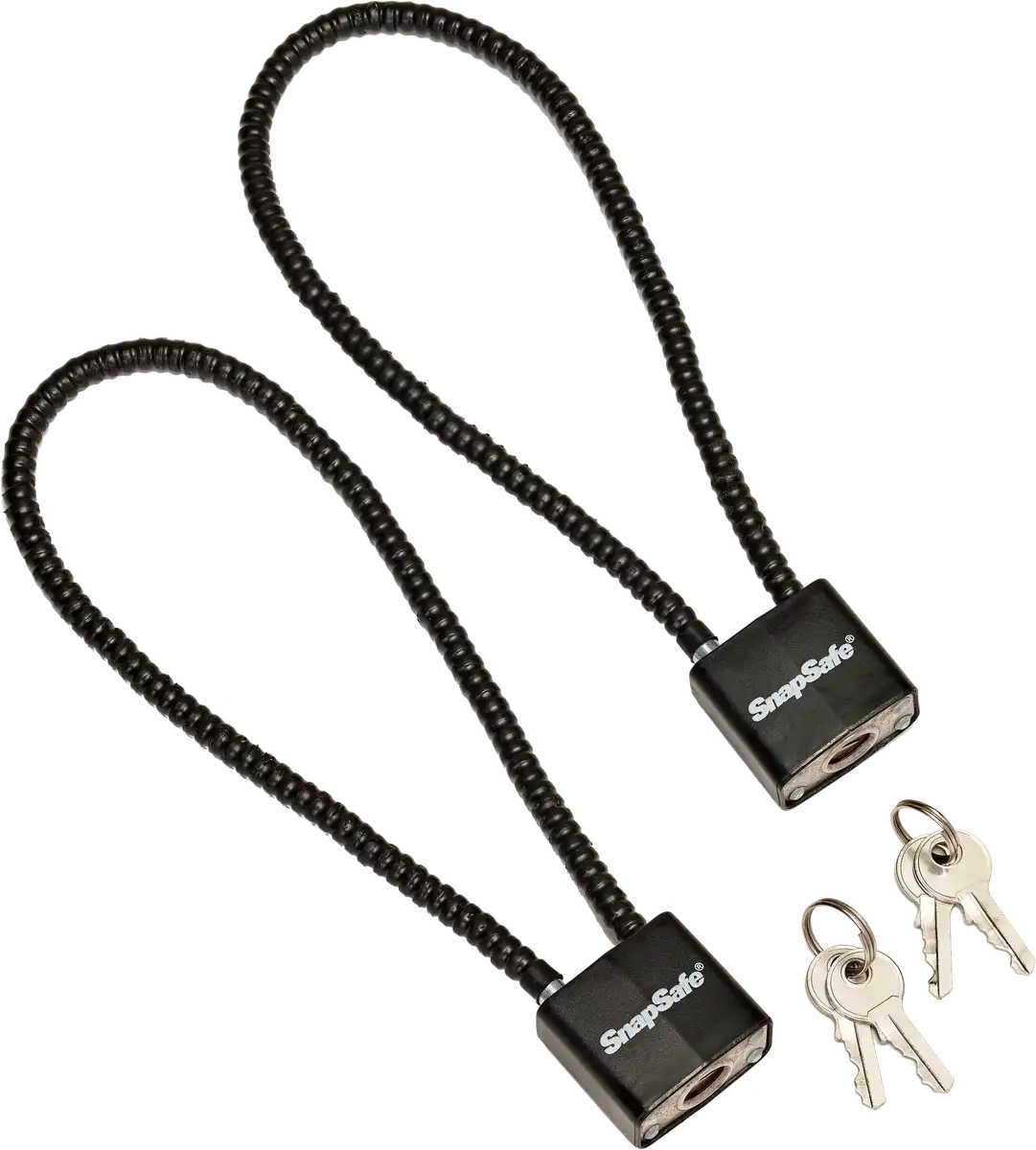 SnapSafe 75281 Lock Box Cable Lock w/Padlock Steel PVC-Covered Black 2-Pack