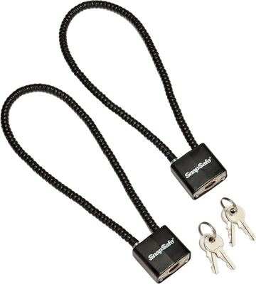 SnapSafe 75281 Lock Box Cable Lock w/Padlock Steel PVC-Covered Black 2-Pack