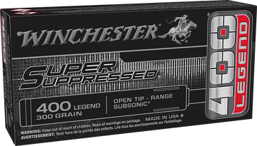 Winchester Ammo Super Suppressed 400 Legend 300gr Open Tip Subsonic - Box or Case