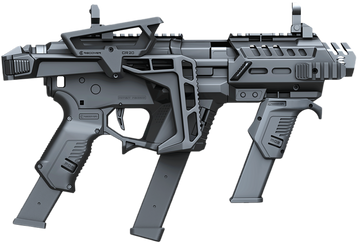Recover Innovations P-IX+MG PG9 Grip SR20 Metal Front Guard Folding Stock for Glock - Black