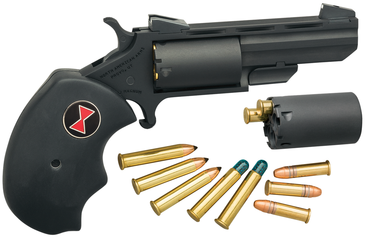 NAA Black Widow 22 LR/22 WMR 2" 5-Shot SAO Mini-Revolver