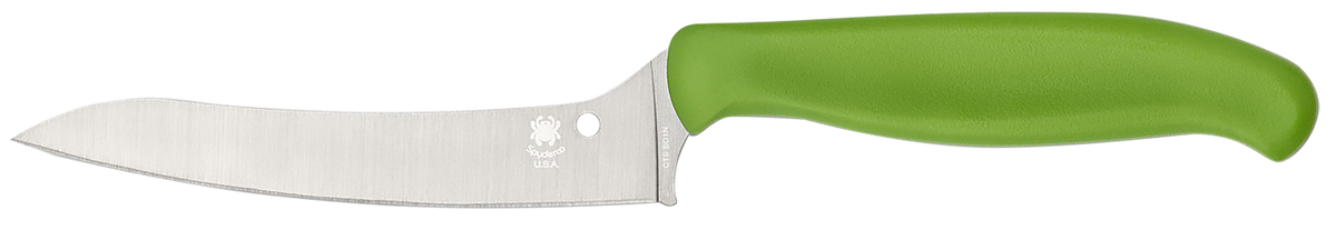 Spyderco Z-Cut Pointed 4.40" CTS BD1N Plain Edge Fixed Blade Knife - Green