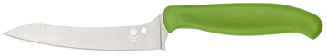 Spyderco Z-Cut Pointed 4.40" CTS BD1N Plain Edge Fixed Blade Knife - Green