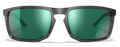 Wiley X WX Axe M/L Green Mirror CAPTIVATE Polarized Polycarbonate Gloss Crystal Grey Frame Safety Glasses