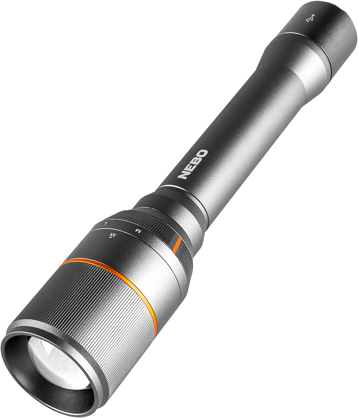 NEBO Davinci 5000 Rechargeable Flashlight 100/1000/5000 Lumens LED - Gray