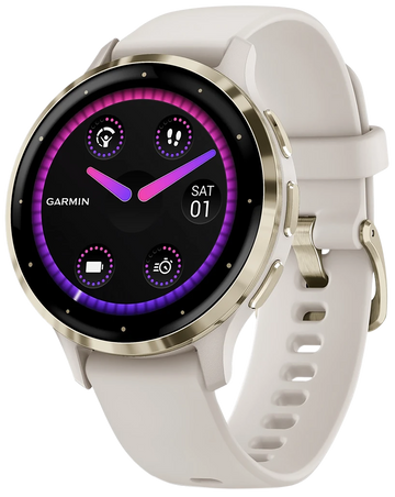 Garmin Venu 3S 41mm AMOLED GPS Smartwatch Soft Gold Ivory