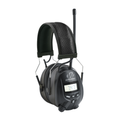 Walkers Game Ear GWPRDOM AM/FM Digital Muff 25 dB Over the Head Electronic Earmuff - Black