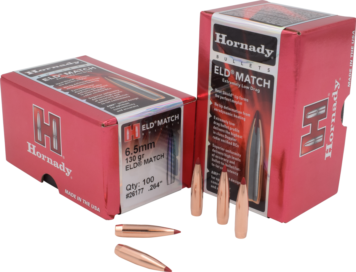 Hornady 26177 ELD Match 6.5mm .264 130 gr Extremely Low Drag-Match 100 Per Box