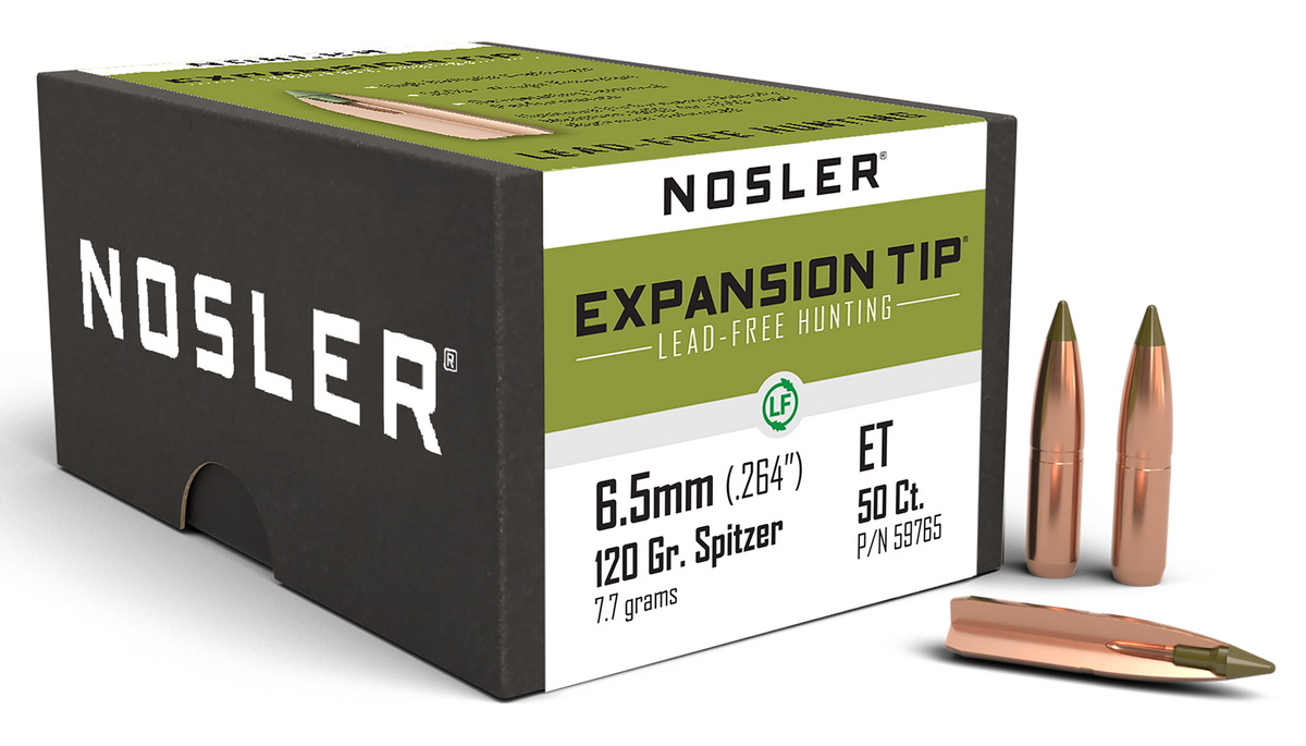 Nosler E-Tip 6.5 Creedmoor .264 120gr Spitzer Reloading Bullets - 50/Box