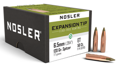 Nosler E-Tip 6.5 Creedmoor .264 120gr Spitzer Reloading Bullets - 50/Box
