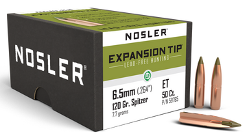 Nosler E-Tip 6.5 Creedmoor .264 120gr Spitzer Reloading Bullets - 50/Box