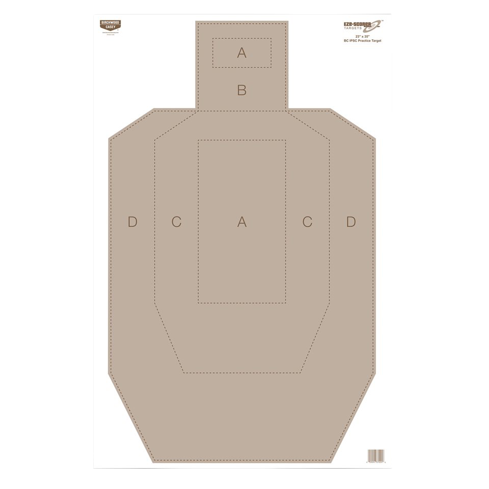Birchwood Casey EZE-Scorer 23" x 35" IPSC Hanging Paper Target - Tan 100-Pack