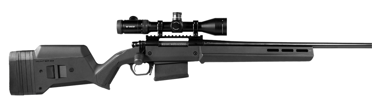 Magpul Hunter American Fixed Stock Aluminum Bedding & Adjustable Comb 13-15" LOP Black for Ruger American Short Action