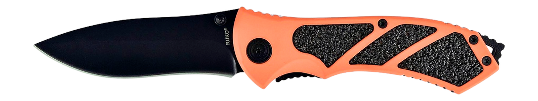 Rynoblade Knives Ruko RUK0061BZ 440A 3.25" Folding Knife - Blaze Orange/Black Handle