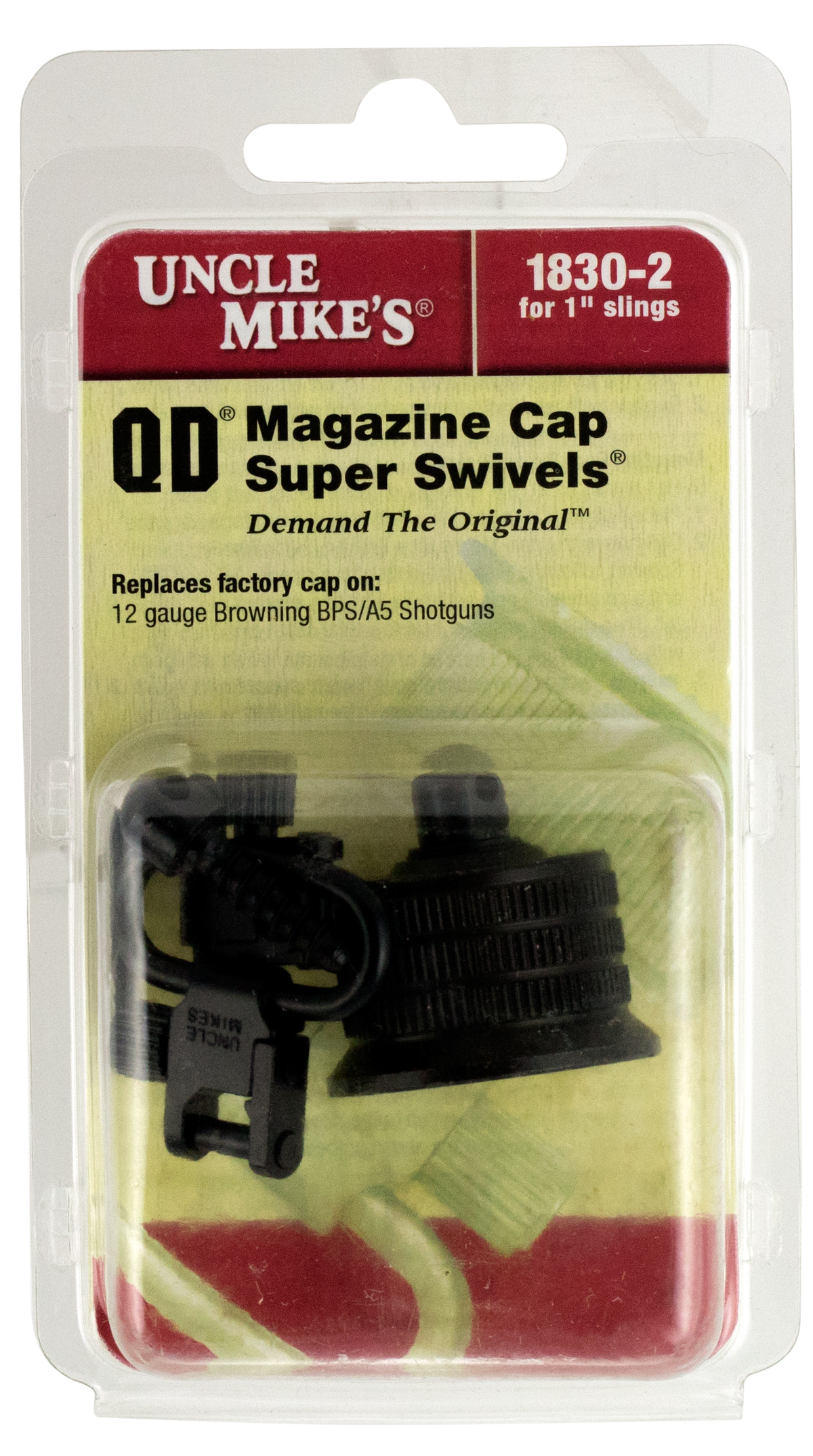 Uncle Mike's 18302 Mag Cap Swivel Set 1" Quick Detach Steel Blued - 12 Gauge Browning BPS / A5