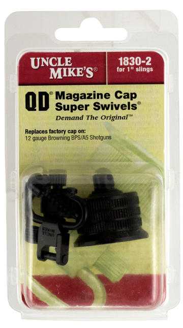 Uncle Mike's 18302 Mag Cap Swivel Set 1" Quick Detach Steel Blued - 12 Gauge Browning BPS / A5