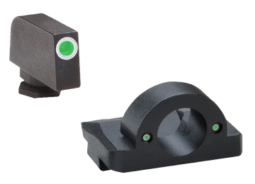 Ameriglo GL126 Ghost Ring Sight Set for Glock Gen 1-4 10mm/.45/.357 - Green Tritium White Outline Front / Green Tritium Rear