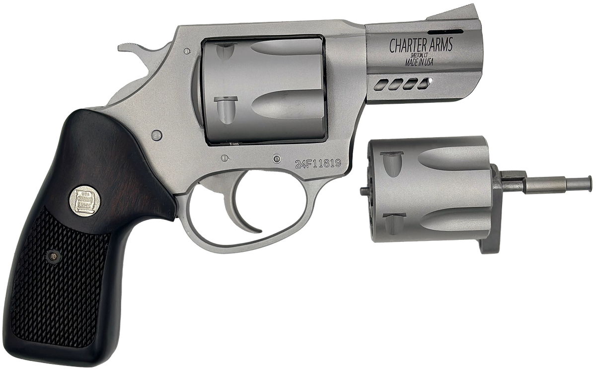 Charter Arms Double Dog Large 9mm Luger/357 Mag/38 Special 2.20" 5-Shot DA/SA Revolver - Stainless/Walnut