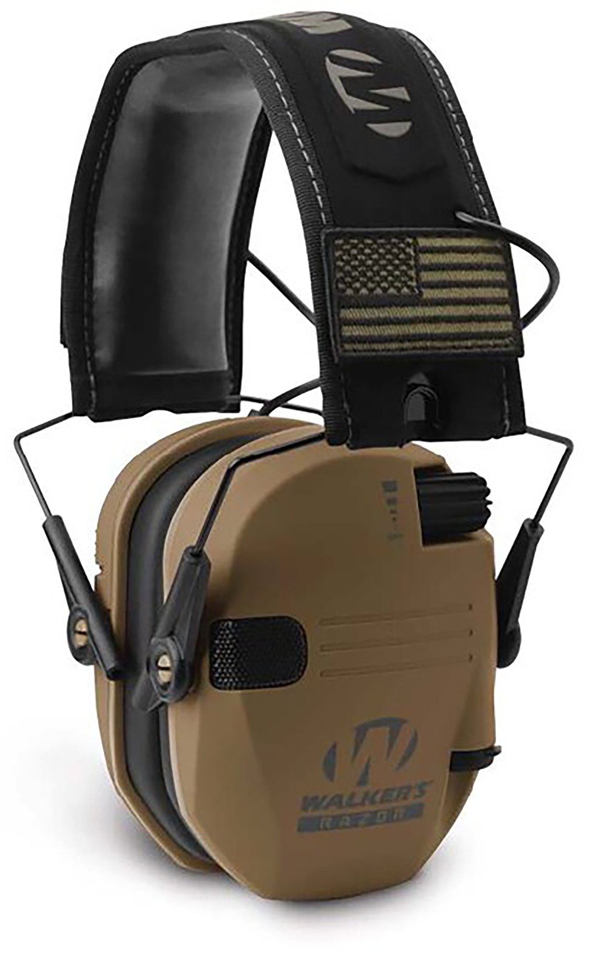 Walkers Game Ear Razor Patriot Electronic Muff 23 dB Over the Head Battle Brown/Black Polymer