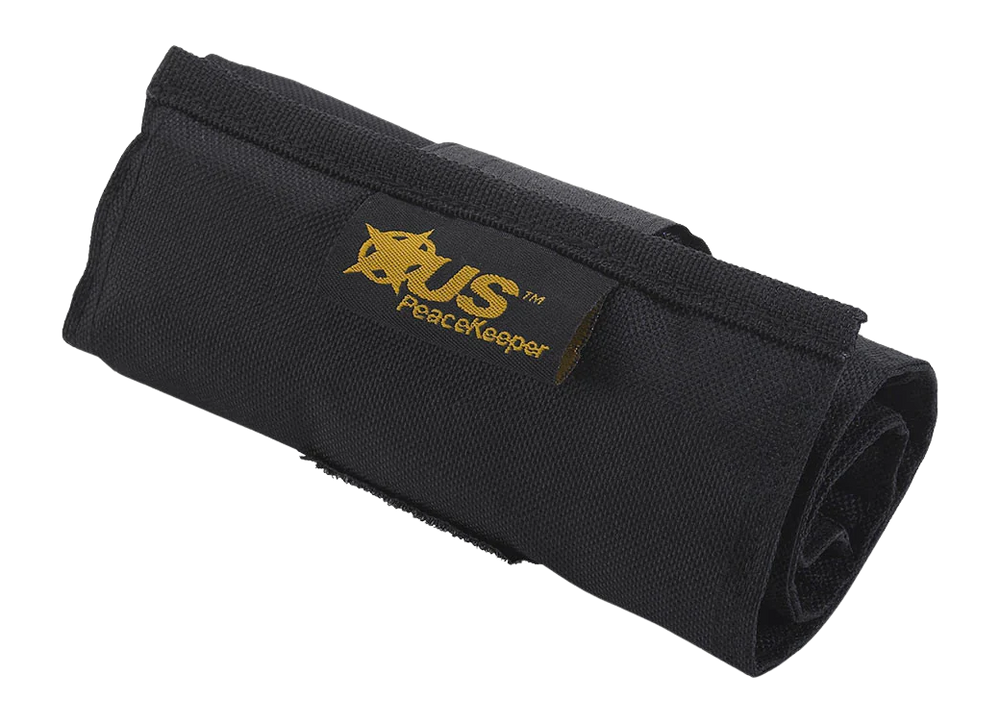 US PeaceKeeper Small Punch Roll Black Nylon - 14 Pockets, Hook and Loop