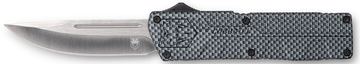 CobraTec Knives Lightweight 3.25" OTF Drop Point Plain D2 Steel Carbon Fiber Aluminum Handle