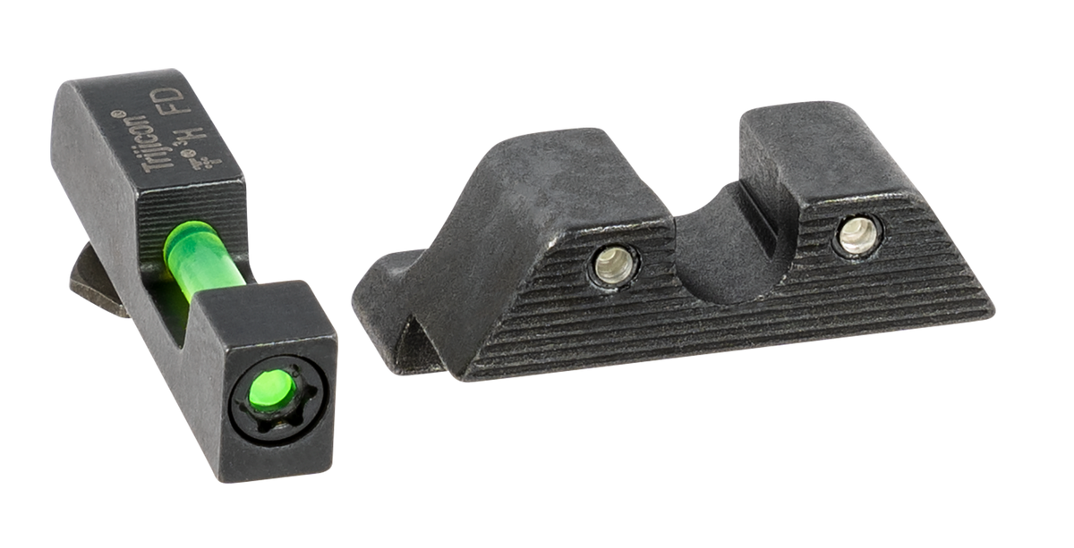 Trijicon 601102 DI Night Sight Set Green Tritium Fiber Optic Front / Green Tritium Rear - Fits Most Glock