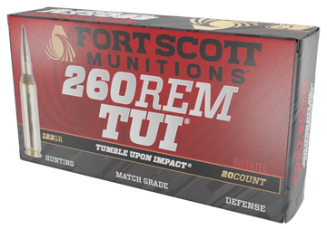 Fort Scott Munitions Tumble Upon Impact (TUI) 260 Rem 123gr Solid Copper Spun - Box or Case
