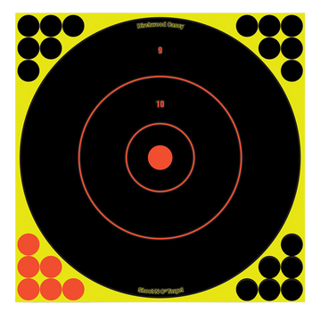Birchwood Casey Shoot-N-C 12" Bullseye Reactive Paper Target 12-Pack Self-Adhesive