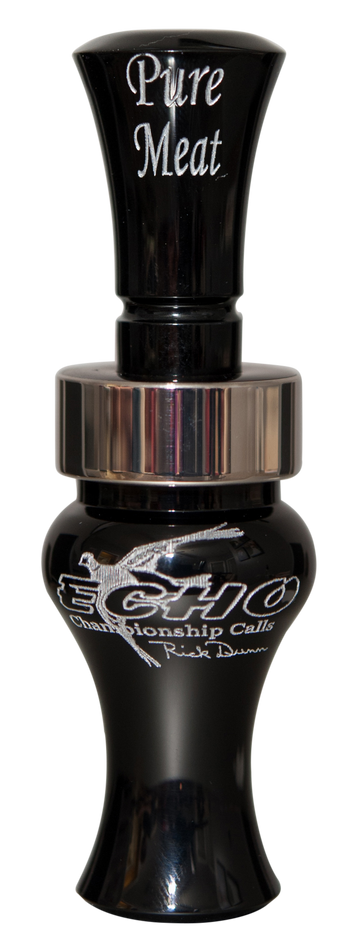 Echo Calls Pure Meat Double Reed Mallard Duck Call - Black Acrylic
