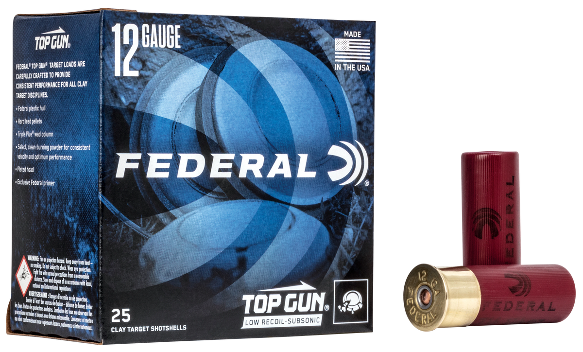 Federal TGM12375 Top Gun Subsonic 12Gauge 2.75" 1 1/8oz 7.5Shot 25 Per Box/10 Case