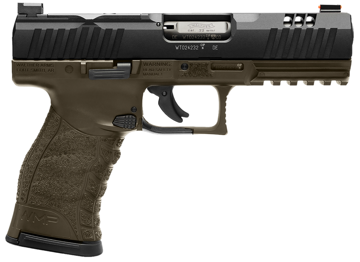 Walther Arms WMP Military 22 WMR 4.50" 15+1 DAO Semi-Auto Pistol - OD Green