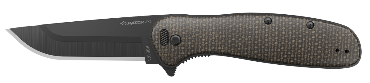 Outdoor Edge Razor VX2 3" Folding Plain 420J2 SS Brown/Burlap Micarta