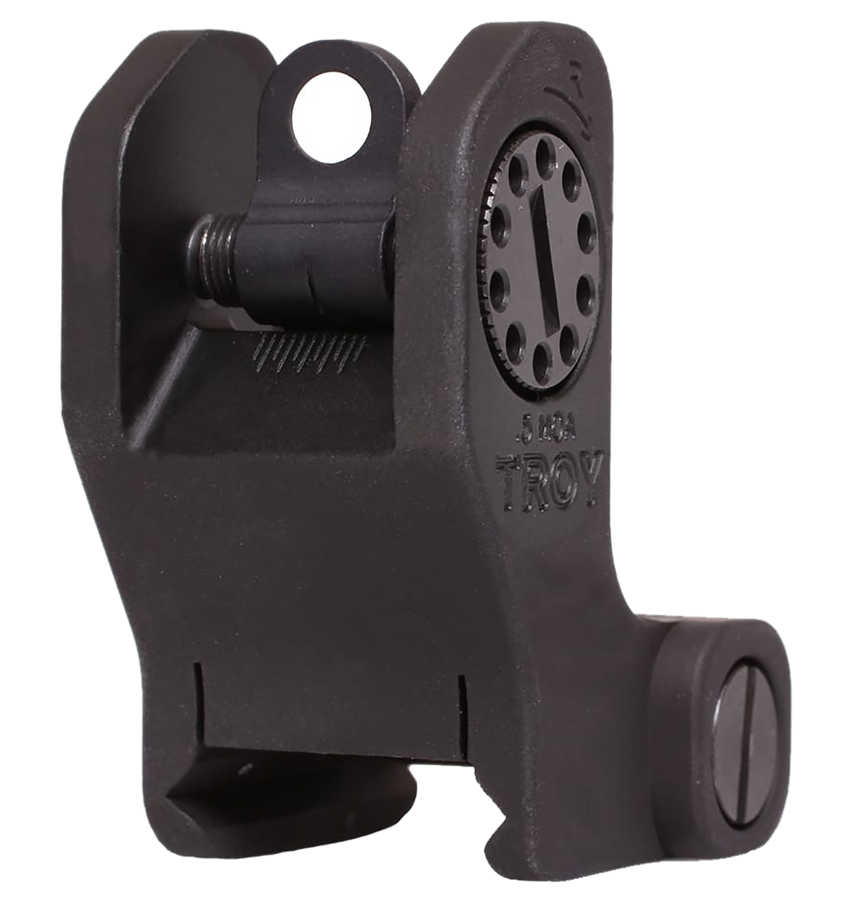 Troy Industries Rear Fixed BattleSight Round AR-15/AR-10 Black Hardcoat Anodized