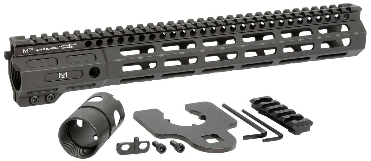 Midwest Industries Night Fighter 13.5" M-LOK AR-15 Handguard w/ 5-Slot Rail - Black