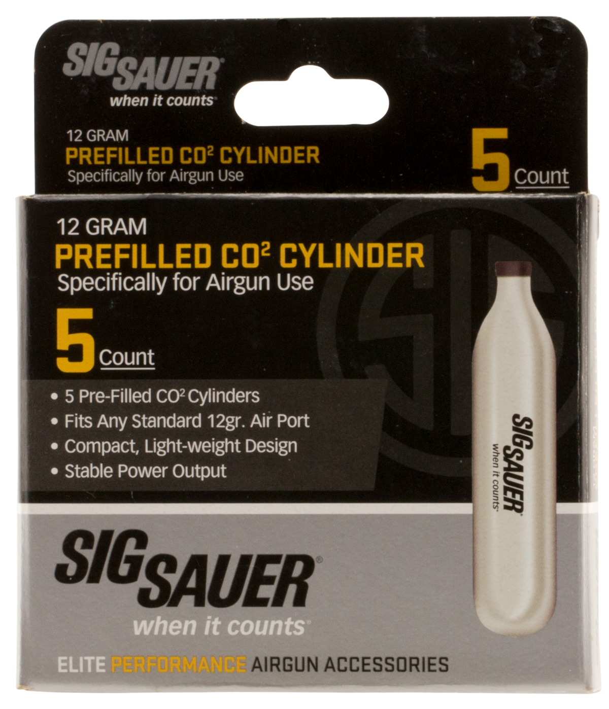 Sig Sauer Airguns AC125 CO2 Cylinders 12 gram 5 Per Pack