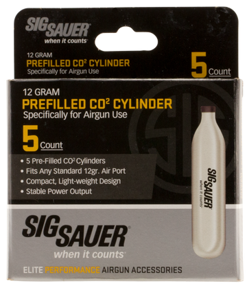 Sig Sauer Airguns AC125 CO2 Cylinders 12 gram 5 Per Pack