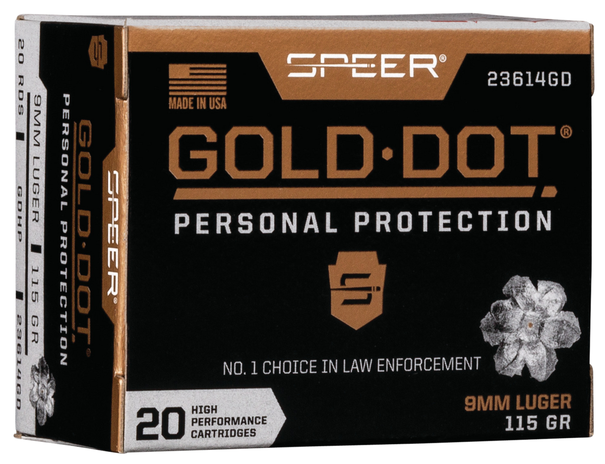 Speer Ammo Gold Dot Personal Protection 9mm Luger 115gr Hollow Point 20/Box - Box or Case