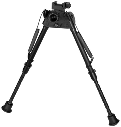 Harris S-LMP Swivel Bipod Picatinny 9-13" Black Steel/Aluminum - Notched Legs, Rubber Feet