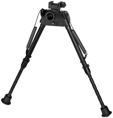 Harris S-LMP Swivel Bipod Picatinny 9-13" Black Steel/Aluminum - Notched Legs, Rubber Feet