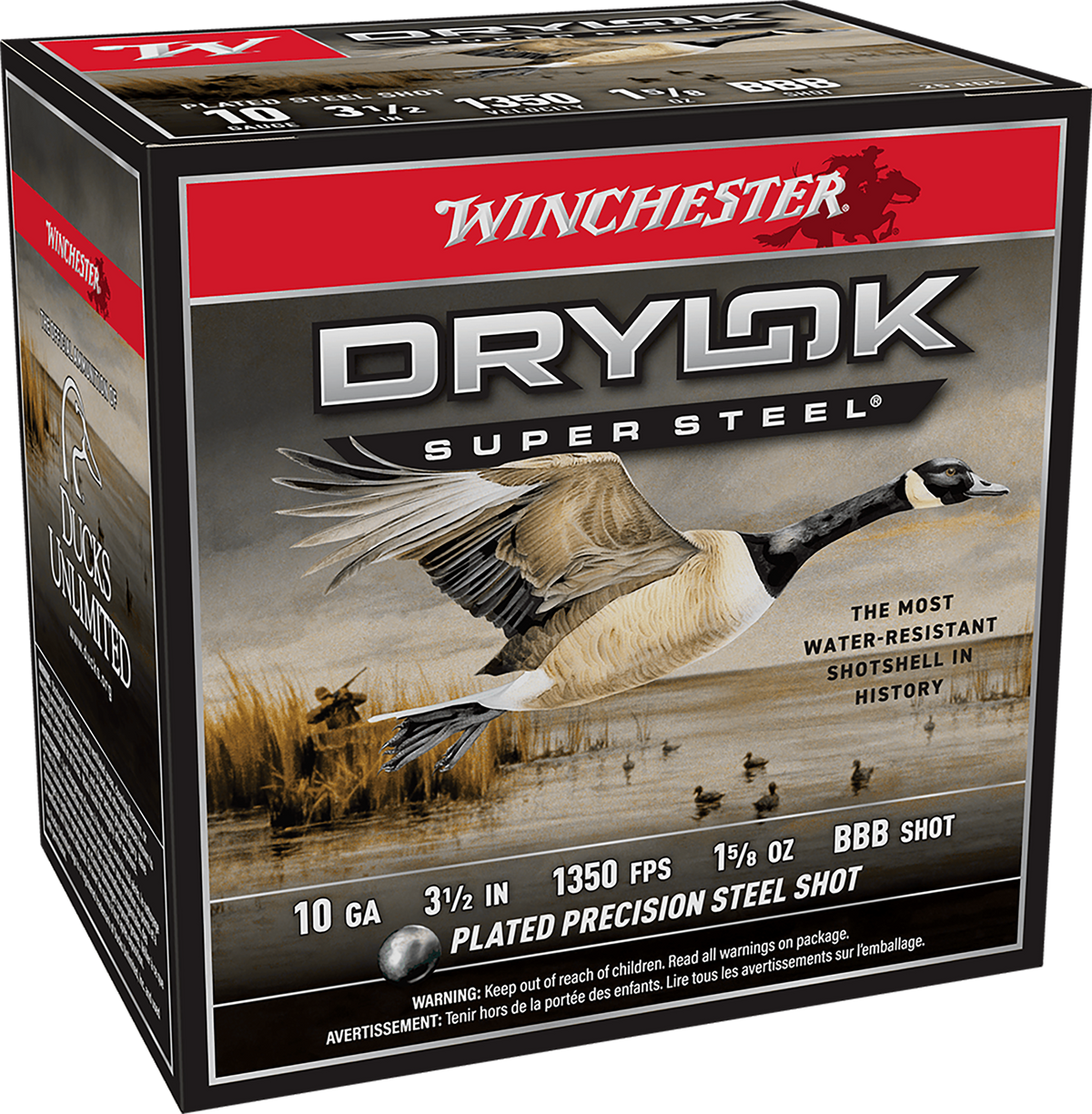 Winchester Ammo Drylok Super Steel 10 Gauge 3.5" 1-5/8 oz BBB Shot 25 Rd - Box or Case