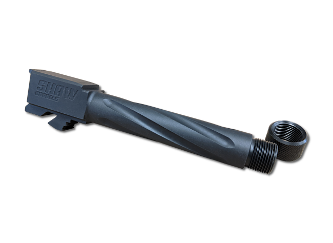 Shaw Barrels Glock 19 9mm Luger 4.375" 416R Stainless Spiral Fluted Threaded Barrel - 1/2x28