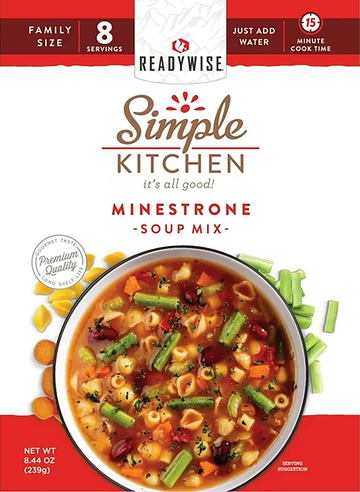 ReadyWise Simple Kitchen Minestrone Soup 8 Serving Pouch - 6 Per Case