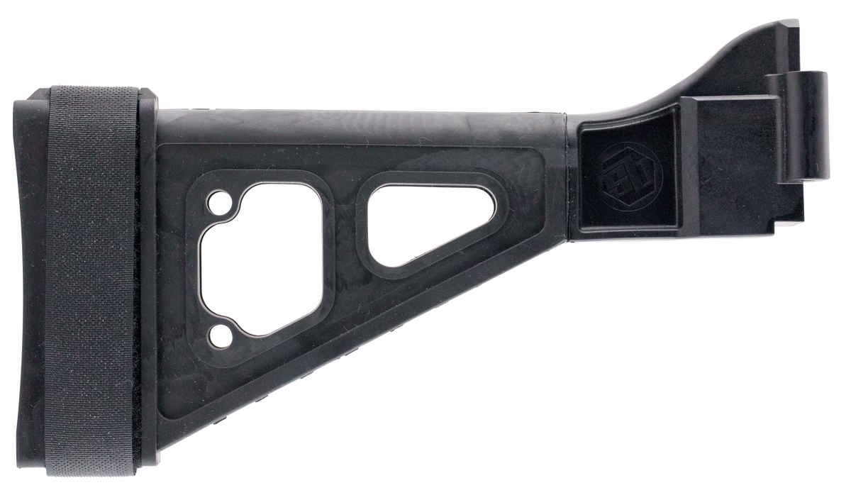 SB Tactical SBT Side Folding Pistol Brace for B&T APC & H&K UMP - Black Elasto-Polymer (Tube Not Included)
