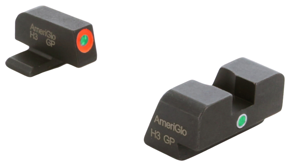Ameriglo XD201 i-Dot Night Sight Set for Springfield XD - Green Tritium Orange Outline Front / Green Tritium Rear