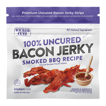Wicked Cutz Smoked BBQ Bacon Jerky 2 oz 10 Pack
