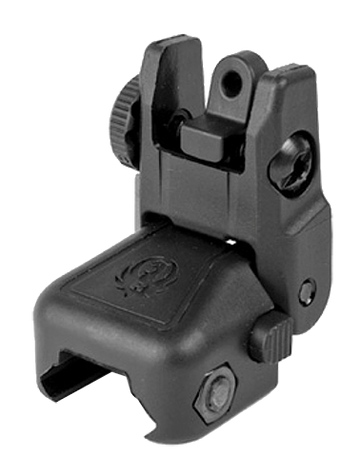 Ruger 90415 Rapid Deploy Rear Sight - Folding Black Polymer - Fits Ruger SR-22/SR-556/SR-762