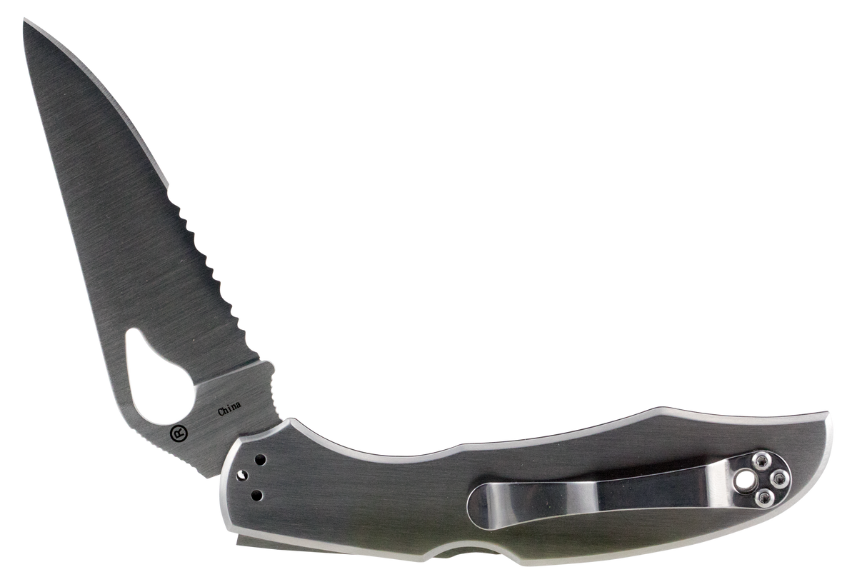 Spyderco Byrd Cara Cara 2 3.75" 8Cr13MoV Drop Point Part Serrated Stainless Steel Folding Knife