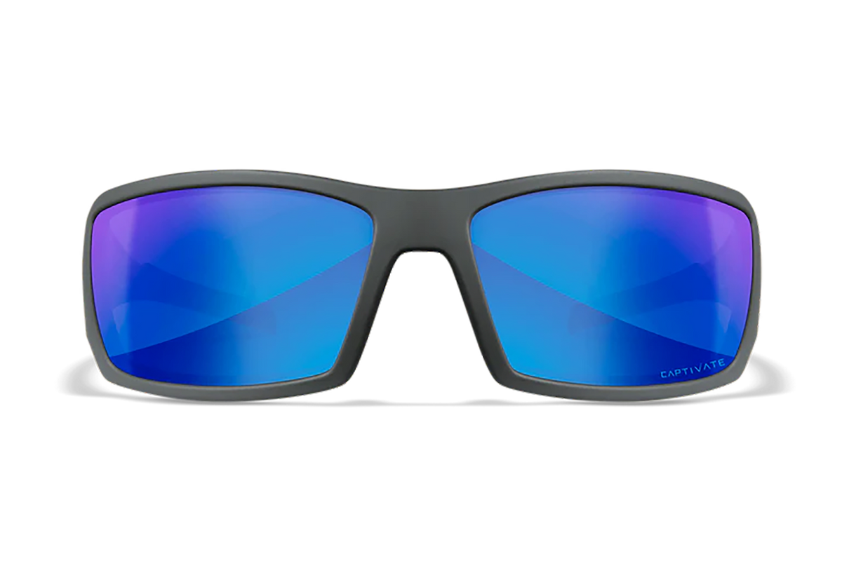 Wiley X Twisted SSTWI09 Blue Mirror Lens Polycarbonate Matte Gray Frame Safety Glasses