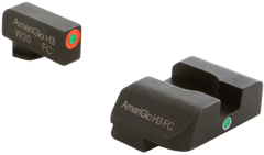 AmeriGlo GL201 i-Dot Night Sight Set for Glock - Green Tritium Orange Outline Front, Green Tritium Rear